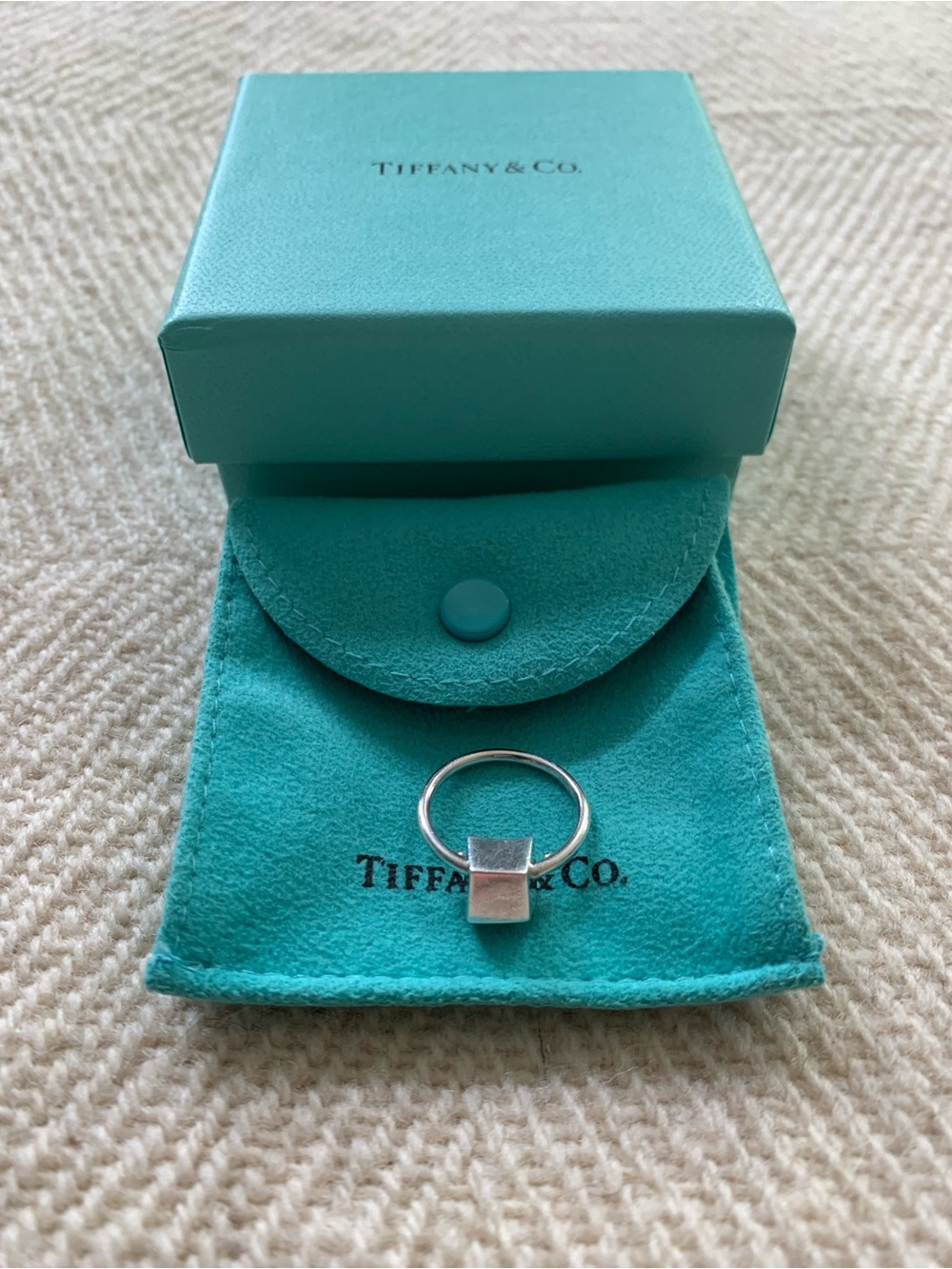 Tiffany & Co. X Frank Gehry Sterling Silver Torque Bead Ring
